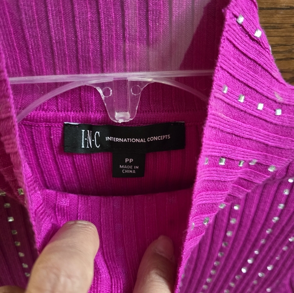 Like new INC petite beaded turtleneck sweater - Picture 3 of 4